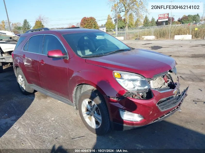 2017 Chevrolet Equinox Lt VIN: 2GNFLFE30H6214102 Lot: 40647816