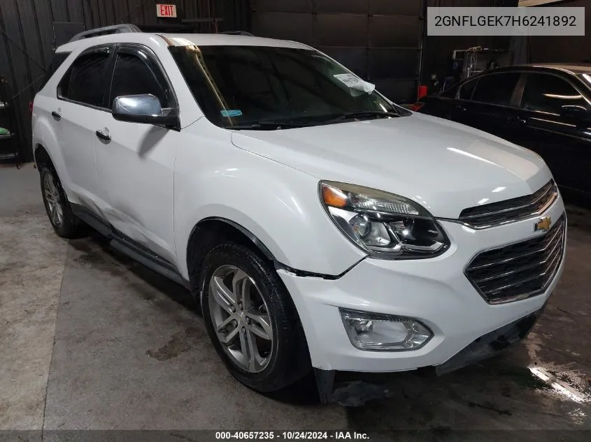 2017 Chevrolet Equinox Premier VIN: 2GNFLGEK7H6241892 Lot: 40657235