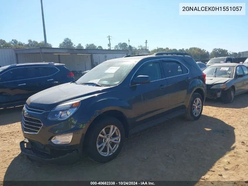 2017 Chevrolet Equinox Lt VIN: 2GNALCEK0H1551057 Lot: 40682338