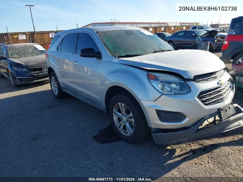 2017 Chevrolet Equinox Ls VIN: 2GNALBEK8H6102738 Lot: 40687773