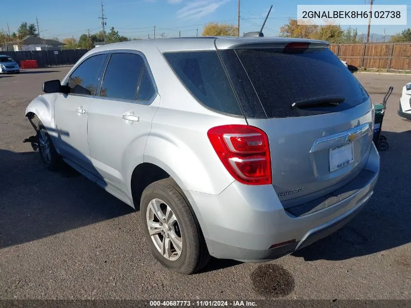 2017 Chevrolet Equinox Ls VIN: 2GNALBEK8H6102738 Lot: 40687773