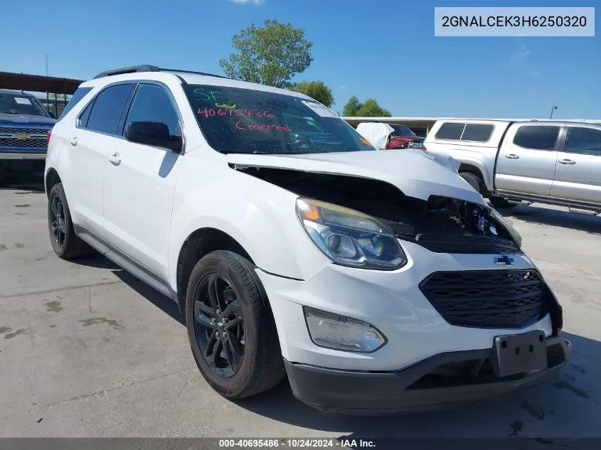 2017 Chevrolet Equinox Lt VIN: 2GNALCEK3H6250320 Lot: 40695486