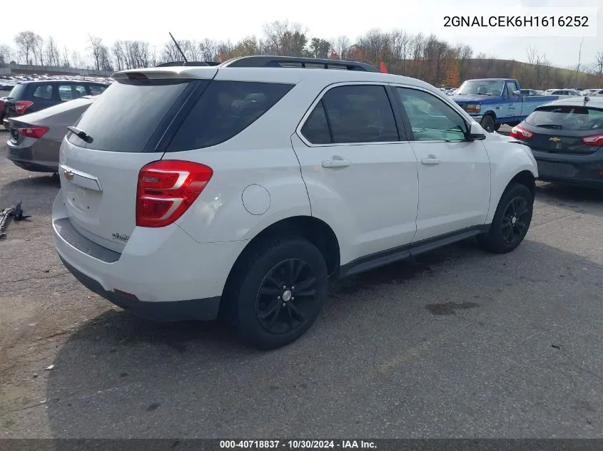 2017 Chevrolet Equinox Lt VIN: 2GNALCEK6H1616252 Lot: 40718837