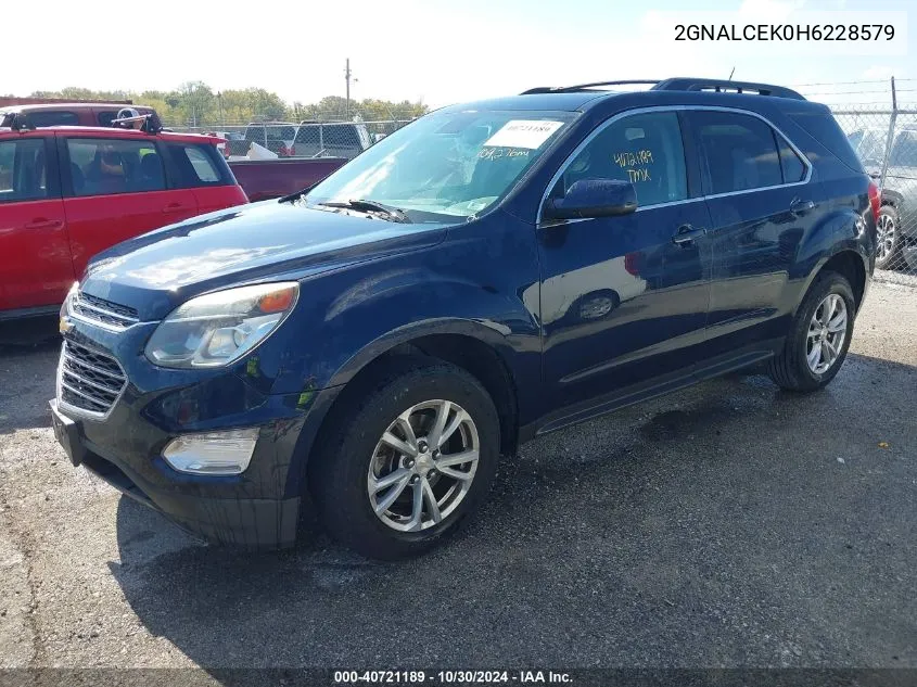 2017 Chevrolet Equinox Lt VIN: 2GNALCEK0H6228579 Lot: 40721189