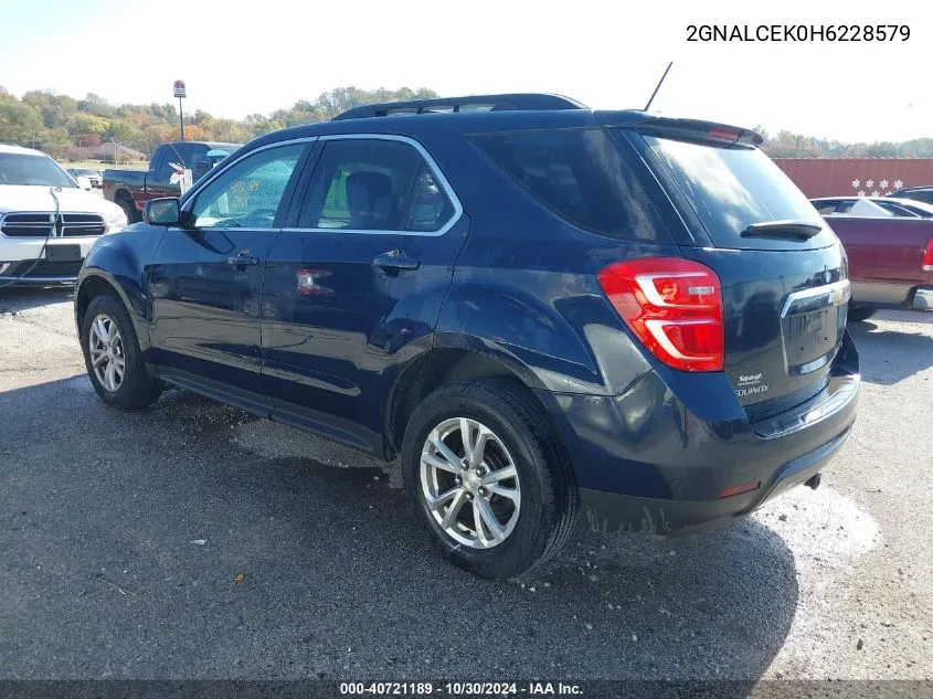 2017 Chevrolet Equinox Lt VIN: 2GNALCEK0H6228579 Lot: 40721189