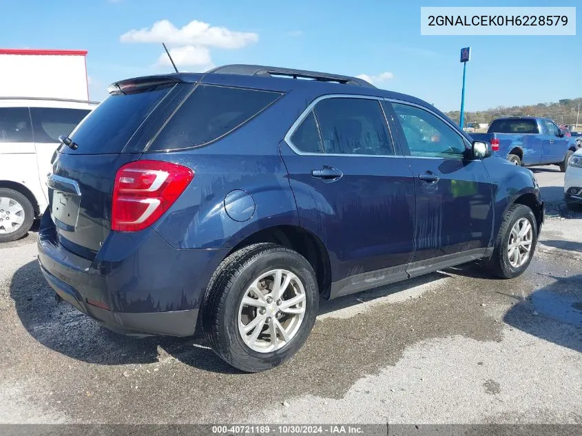 2017 Chevrolet Equinox Lt VIN: 2GNALCEK0H6228579 Lot: 40721189