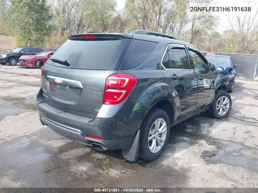 2017 Chevrolet Equinox Lt VIN: 2GNFLFE31H6191638 Lot: 40731981