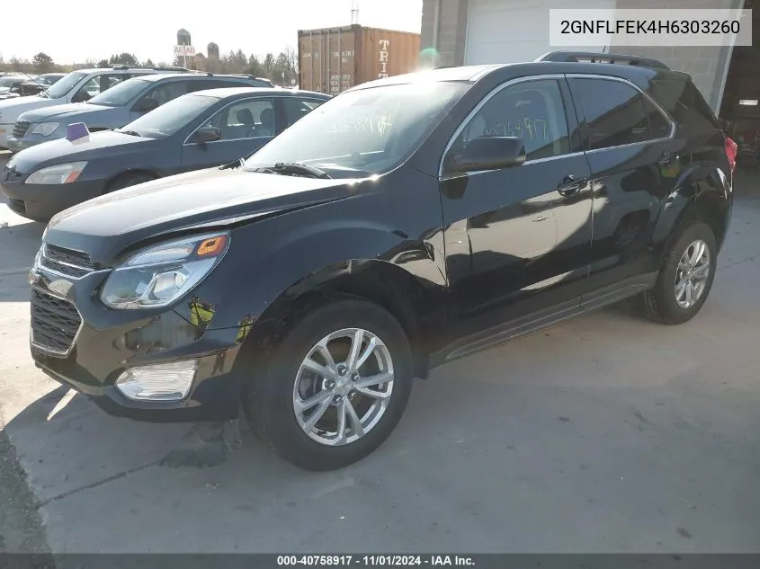 2017 Chevrolet Equinox Lt VIN: 2GNFLFEK4H6303260 Lot: 40758917