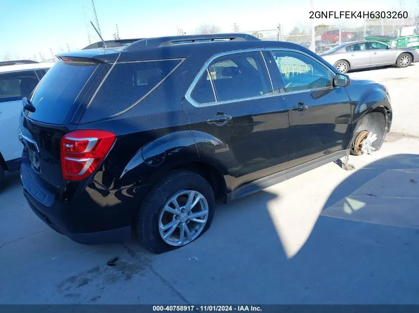 2017 Chevrolet Equinox Lt VIN: 2GNFLFEK4H6303260 Lot: 40758917