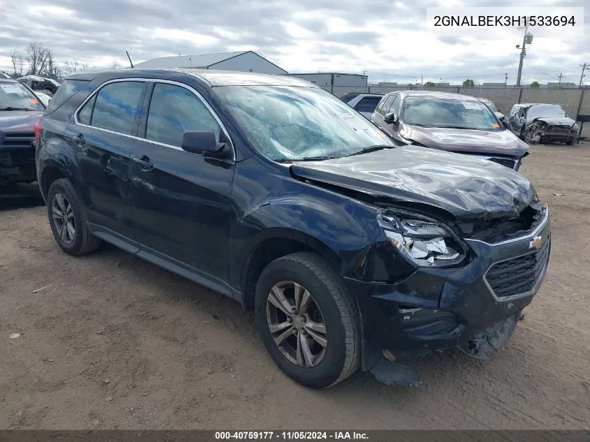 2GNALBEK3H1533694 2017 Chevrolet Equinox Ls