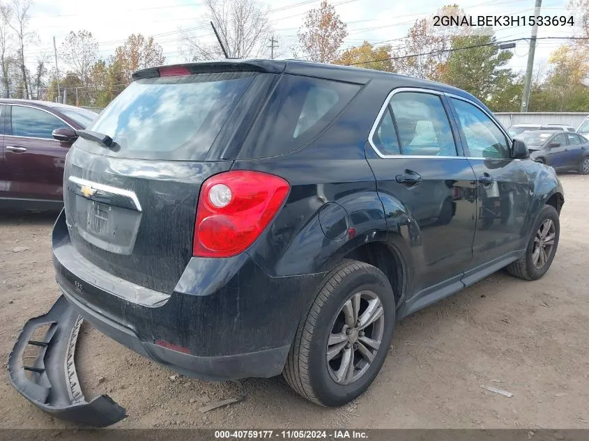 2017 Chevrolet Equinox Ls VIN: 2GNALBEK3H1533694 Lot: 40759177