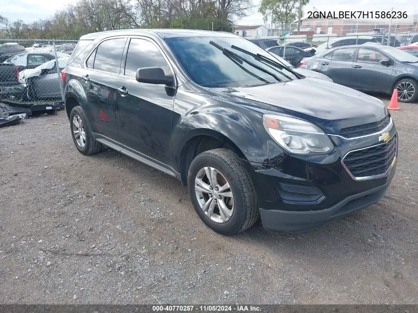 2017 Chevrolet Equinox Ls VIN: 2GNALBEK7H1586236 Lot: 40770257