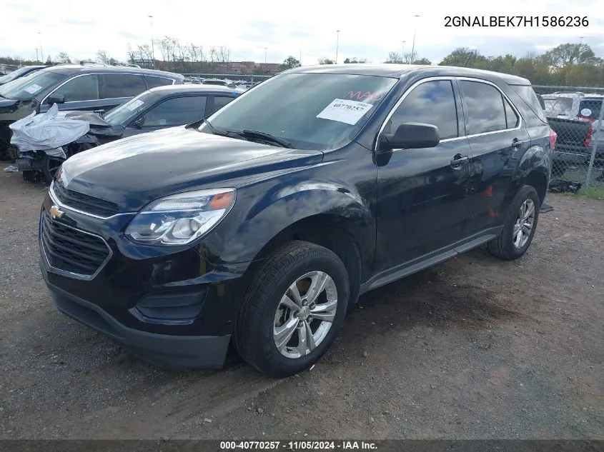 2017 Chevrolet Equinox Ls VIN: 2GNALBEK7H1586236 Lot: 40770257