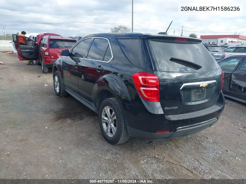 2017 Chevrolet Equinox Ls VIN: 2GNALBEK7H1586236 Lot: 40770257