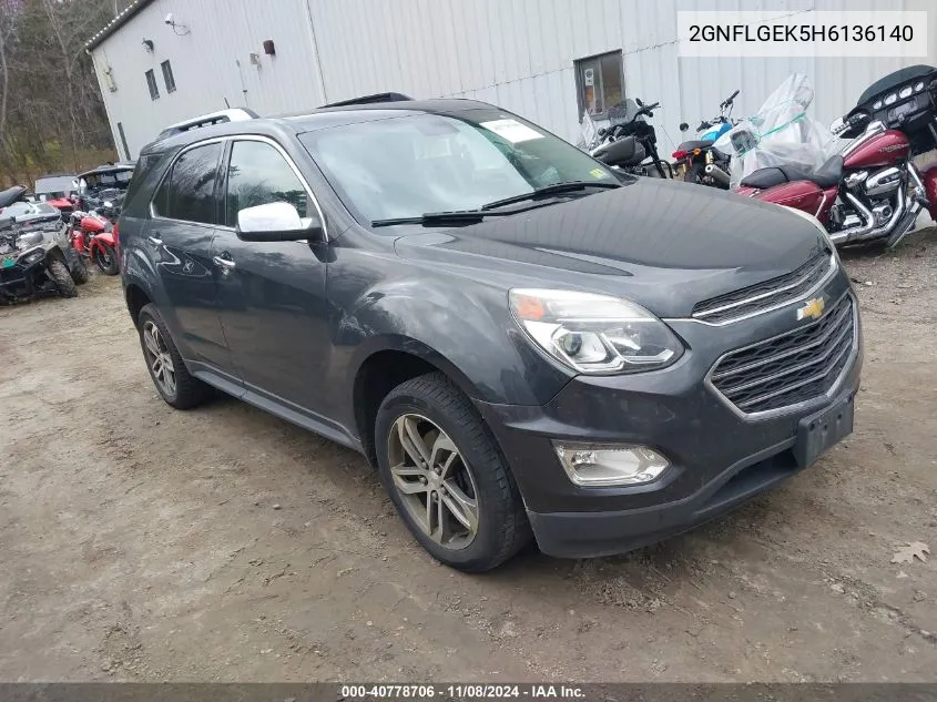 2017 Chevrolet Equinox Premier VIN: 2GNFLGEK5H6136140 Lot: 40778706