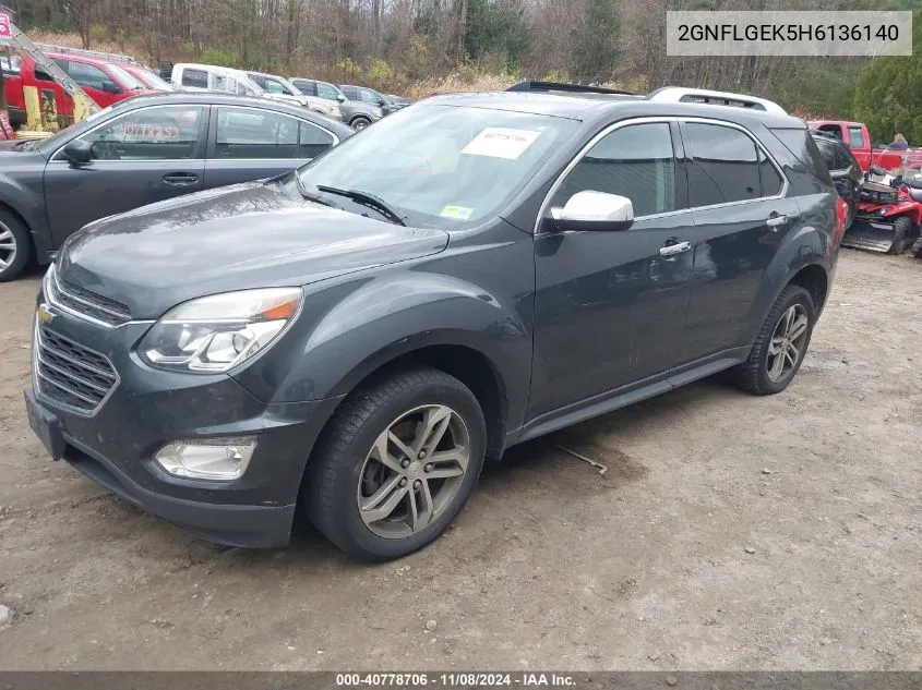 2017 Chevrolet Equinox Premier VIN: 2GNFLGEK5H6136140 Lot: 40778706