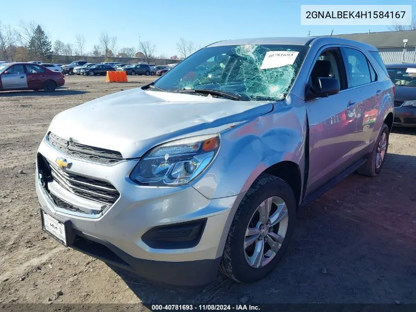 2017 Chevrolet Equinox Ls VIN: 2GNALBEK4H1584167 Lot: 40781693