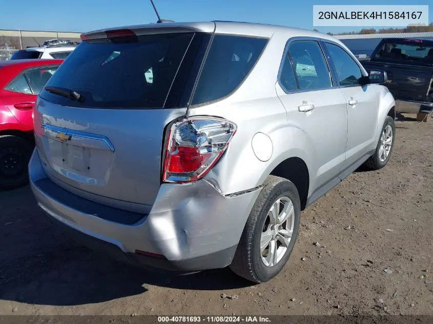 2017 Chevrolet Equinox Ls VIN: 2GNALBEK4H1584167 Lot: 40781693