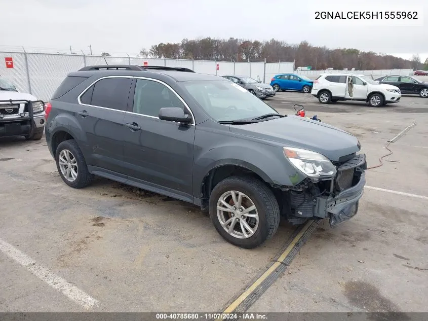 2017 Chevrolet Equinox Lt VIN: 2GNALCEK5H1555962 Lot: 40785680