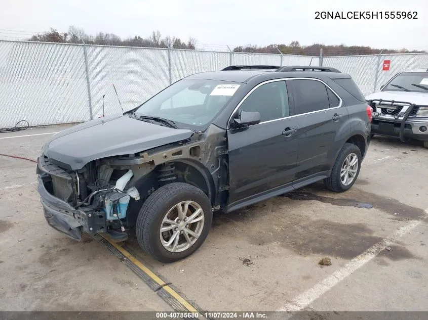 2017 Chevrolet Equinox Lt VIN: 2GNALCEK5H1555962 Lot: 40785680