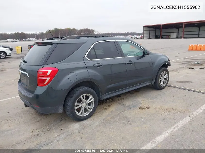 2017 Chevrolet Equinox Lt VIN: 2GNALCEK5H1555962 Lot: 40785680