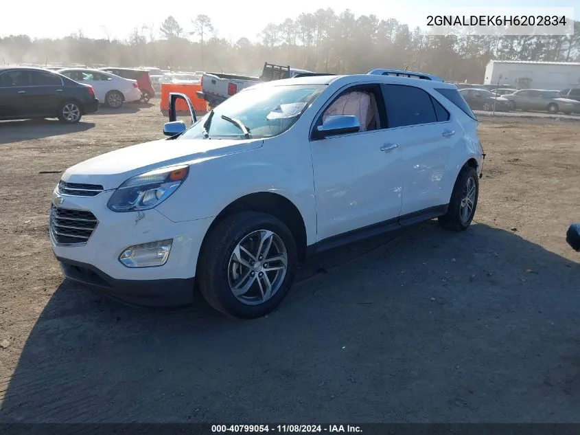 2017 Chevrolet Equinox Premier VIN: 2GNALDEK6H6202834 Lot: 40799054