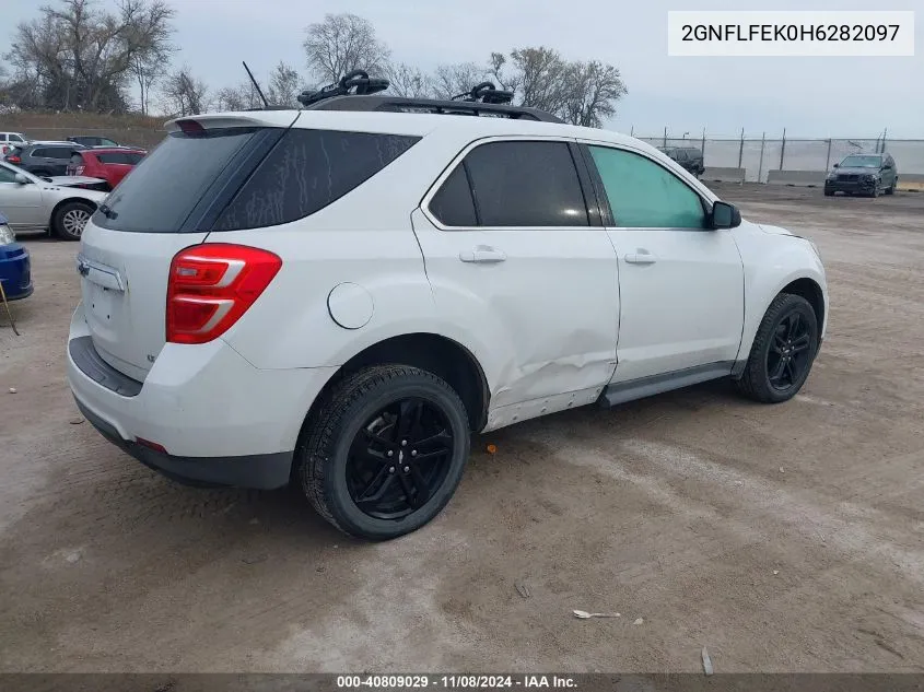 2017 Chevrolet Equinox Lt VIN: 2GNFLFEK0H6282097 Lot: 40809029