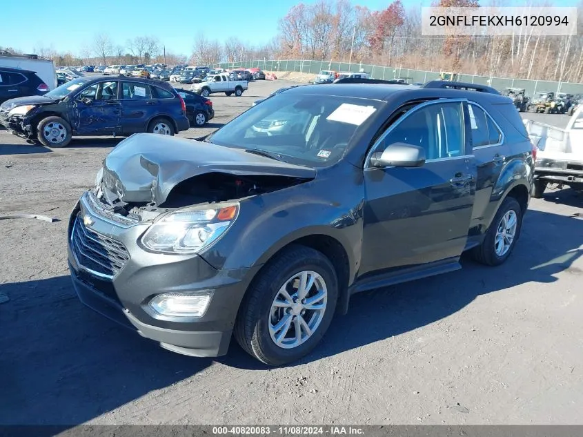 2017 Chevrolet Equinox Lt VIN: 2GNFLFEKXH6120994 Lot: 40820083