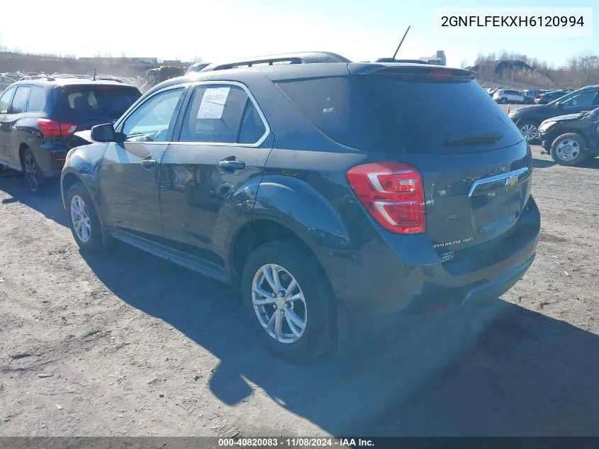 2017 Chevrolet Equinox Lt VIN: 2GNFLFEKXH6120994 Lot: 40820083