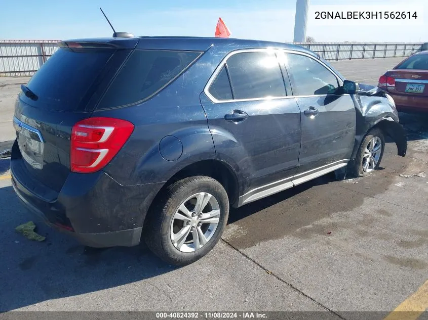 2017 Chevrolet Equinox Ls VIN: 2GNALBEK3H1562614 Lot: 40824392