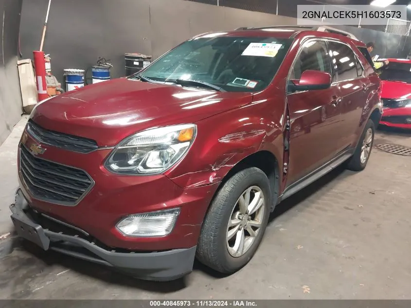 2017 Chevrolet Equinox Lt VIN: 2GNALCEK5H1603573 Lot: 40845973