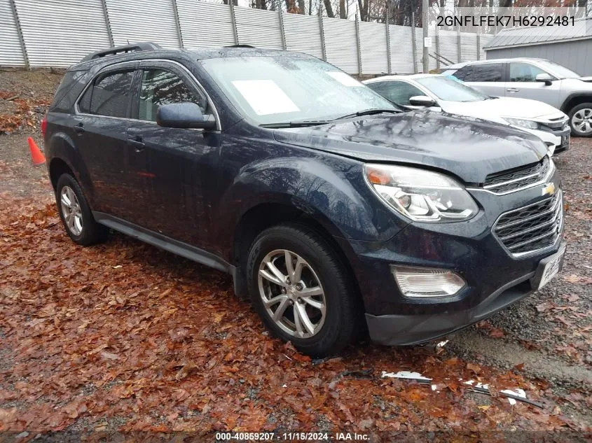 2017 Chevrolet Equinox Lt VIN: 2GNFLFEK7H6292481 Lot: 40859207