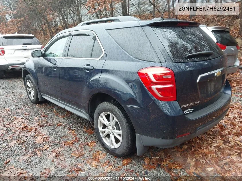 2017 Chevrolet Equinox Lt VIN: 2GNFLFEK7H6292481 Lot: 40859207