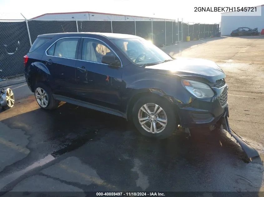 2017 Chevrolet Equinox Ls VIN: 2GNALBEK7H1545721 Lot: 40859497