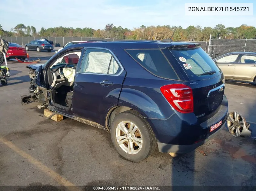 2017 Chevrolet Equinox Ls VIN: 2GNALBEK7H1545721 Lot: 40859497