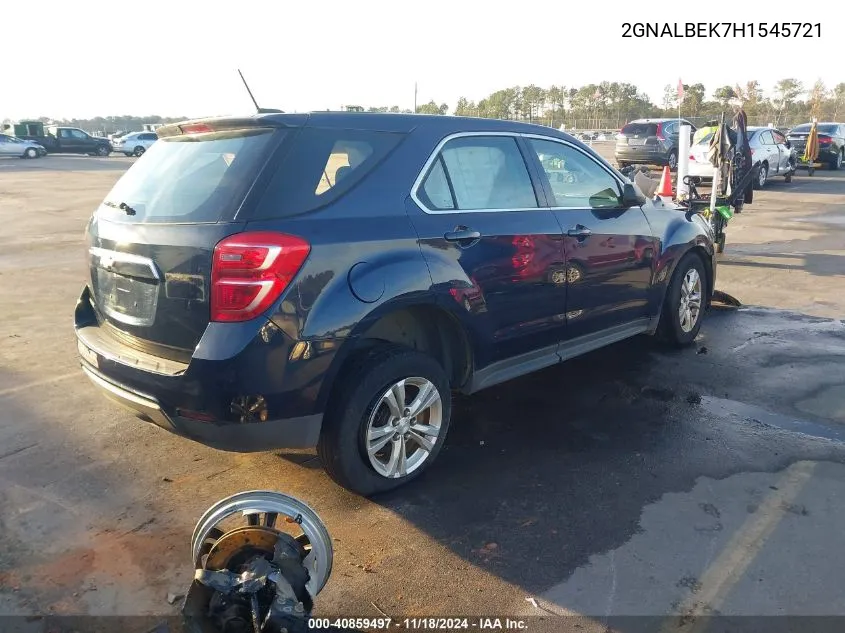 2017 Chevrolet Equinox Ls VIN: 2GNALBEK7H1545721 Lot: 40859497