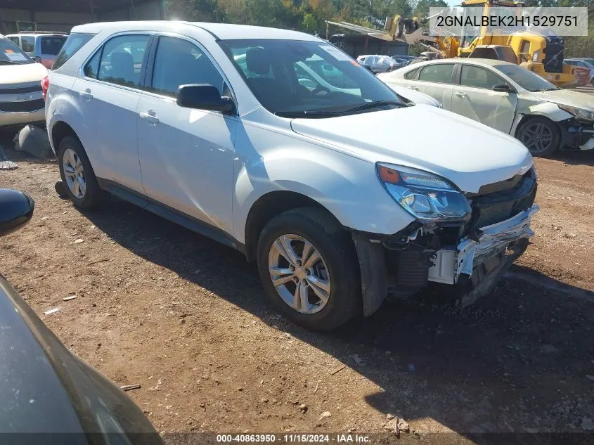 2017 Chevrolet Equinox Ls VIN: 2GNALBEK2H1529751 Lot: 40863950