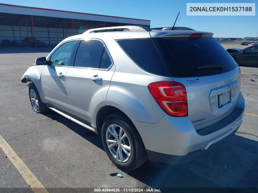 2017 Chevrolet Equinox Lt VIN: 2GNALCEK0H1537188 Lot: 40864536