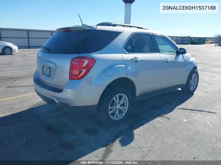 2017 Chevrolet Equinox Lt VIN: 2GNALCEK0H1537188 Lot: 40864536