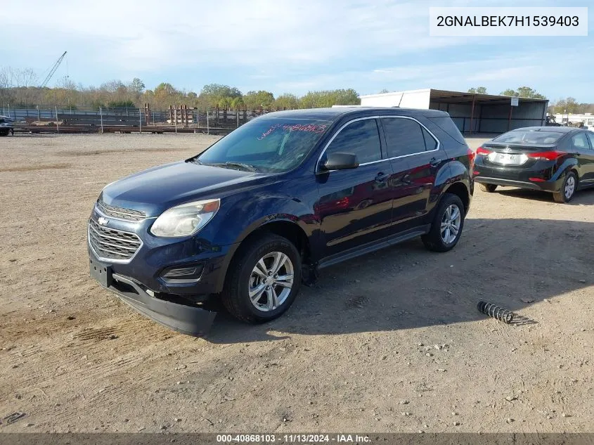 2017 Chevrolet Equinox Ls VIN: 2GNALBEK7H1539403 Lot: 40868103