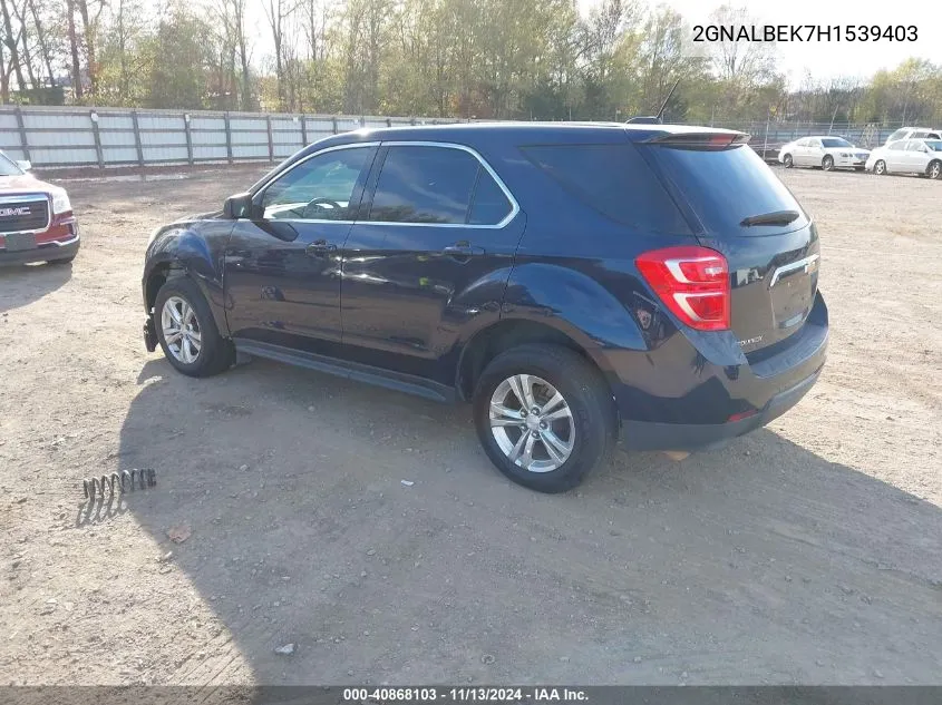 2017 Chevrolet Equinox Ls VIN: 2GNALBEK7H1539403 Lot: 40868103