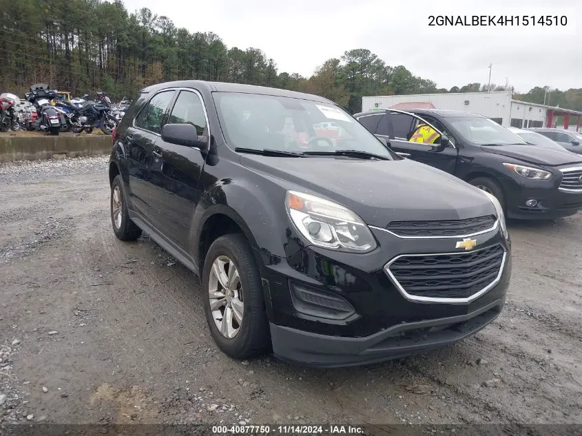 2017 Chevrolet Equinox Ls VIN: 2GNALBEK4H1514510 Lot: 40877750