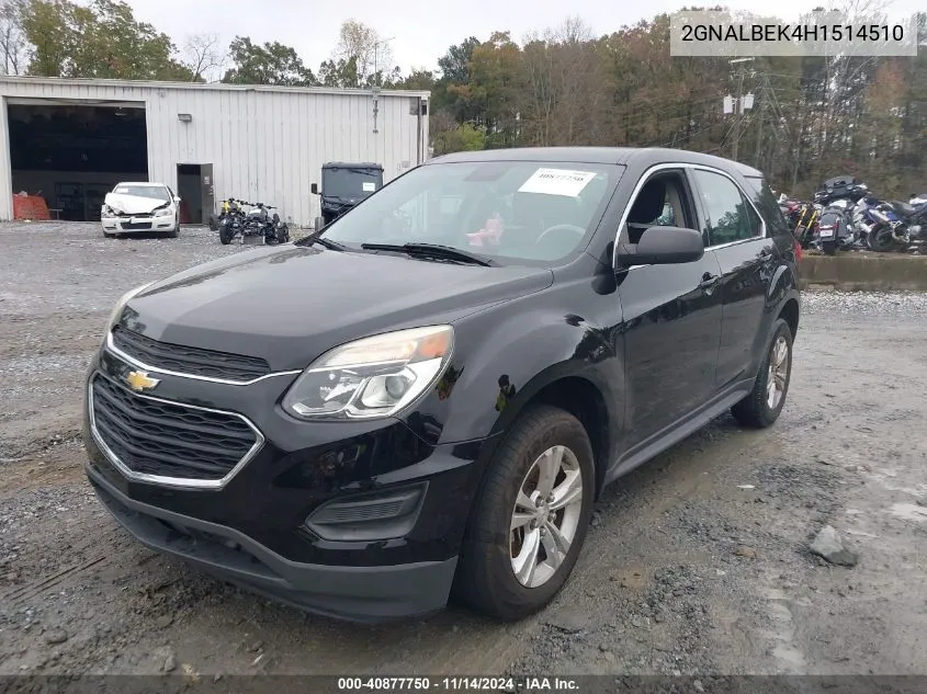 2017 Chevrolet Equinox Ls VIN: 2GNALBEK4H1514510 Lot: 40877750