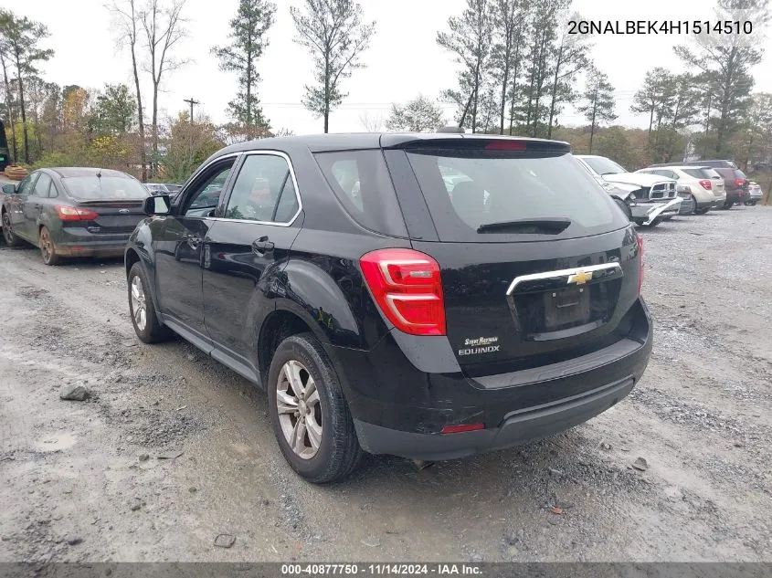 2017 Chevrolet Equinox Ls VIN: 2GNALBEK4H1514510 Lot: 40877750