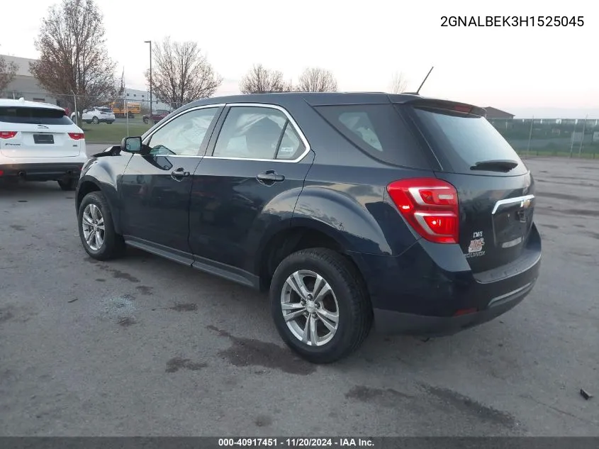 2017 Chevrolet Equinox Ls VIN: 2GNALBEK3H1525045 Lot: 40917451