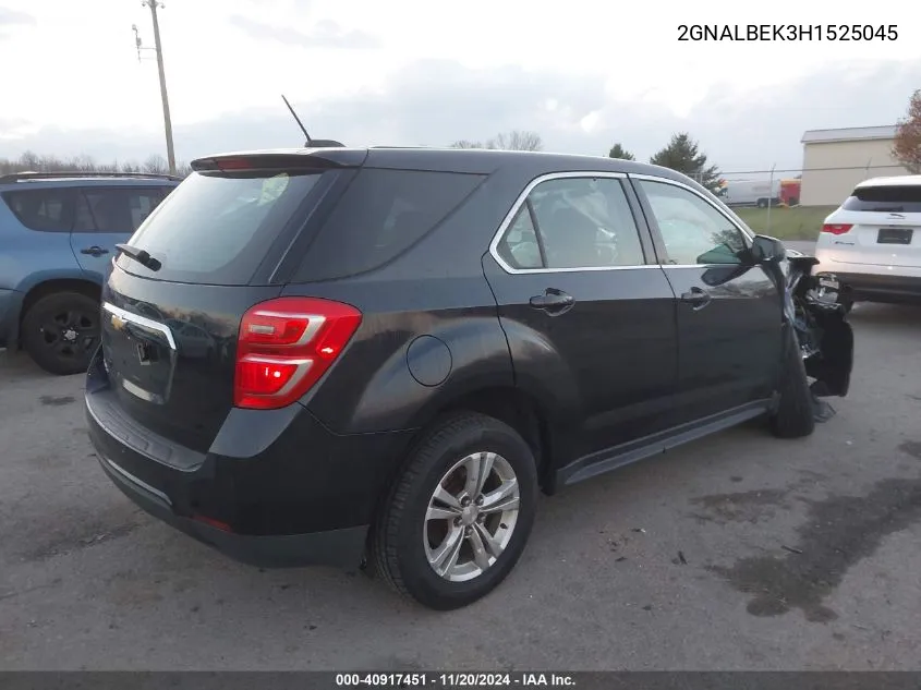 2017 Chevrolet Equinox Ls VIN: 2GNALBEK3H1525045 Lot: 40917451