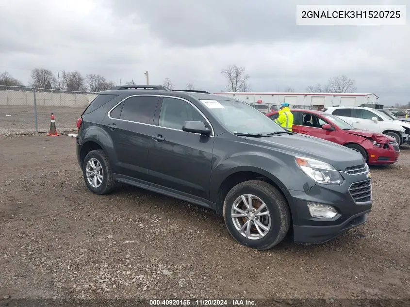 2017 Chevrolet Equinox Lt VIN: 2GNALCEK3H1520725 Lot: 40920155