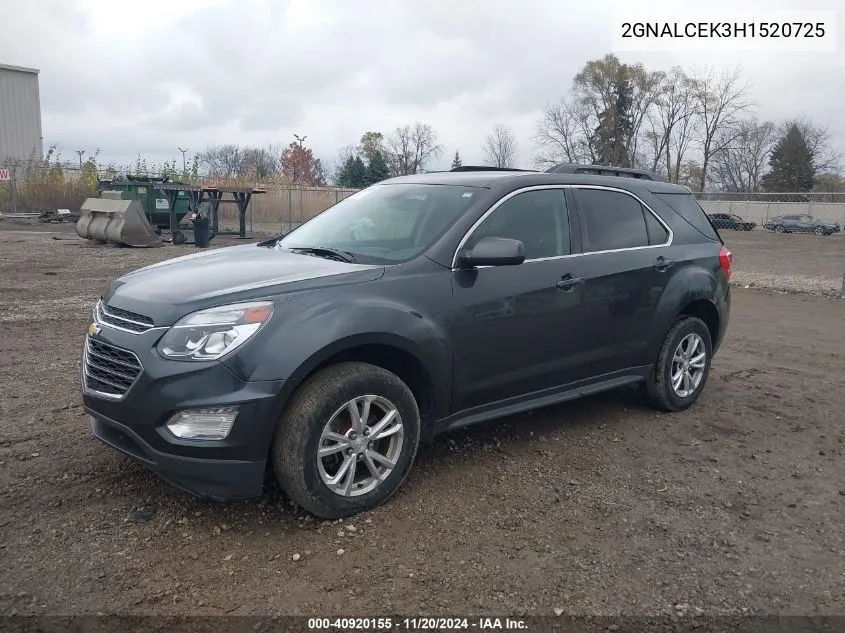 2017 Chevrolet Equinox Lt VIN: 2GNALCEK3H1520725 Lot: 40920155