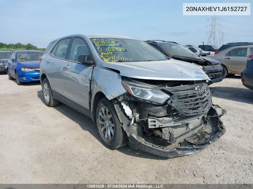 2018 Chevrolet Equinox Ls VIN: 2GNAXHEV1J6152727 Lot: 12051028