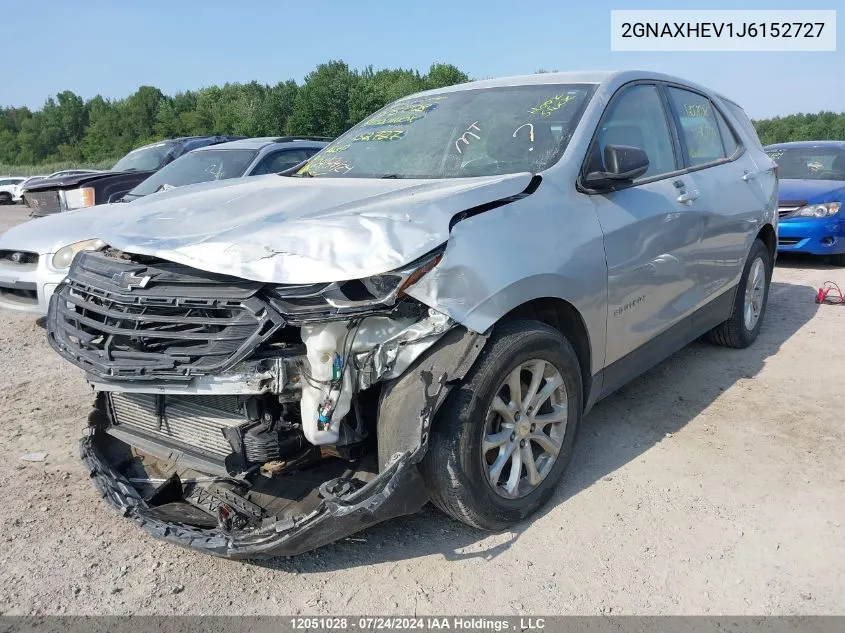 2018 Chevrolet Equinox Ls VIN: 2GNAXHEV1J6152727 Lot: 12051028